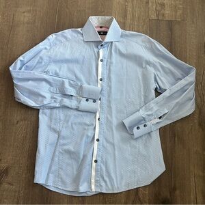 Stone Rose Long Sleeve Dress Shirt Button Up Light Blue Size 3 Medium